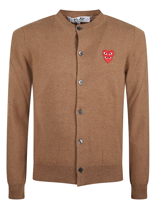 Cardigan with heart logo COMME DES GARÇONS PLAY | AXN0750513BROWN